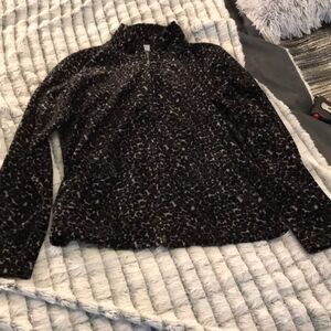 Velvet leopard charter club zip up jacket